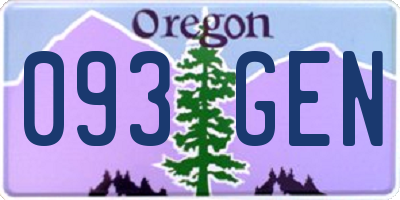 OR license plate 093GEN