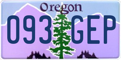 OR license plate 093GEP