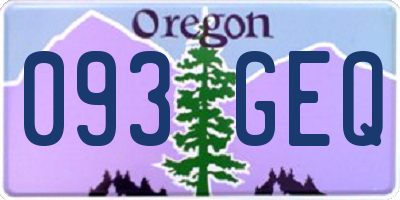 OR license plate 093GEQ
