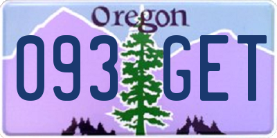 OR license plate 093GET