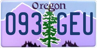 OR license plate 093GEU