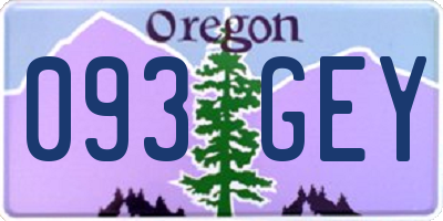 OR license plate 093GEY