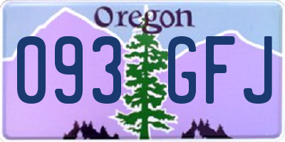 OR license plate 093GFJ