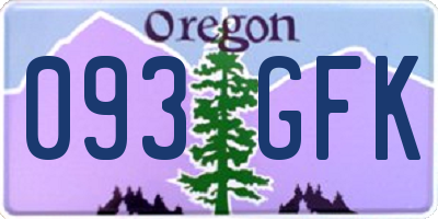 OR license plate 093GFK