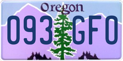 OR license plate 093GFO