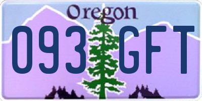 OR license plate 093GFT