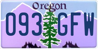 OR license plate 093GFW