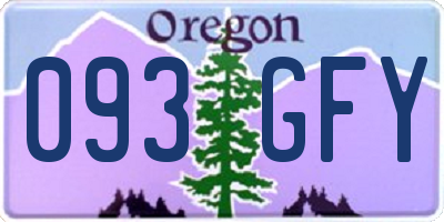 OR license plate 093GFY