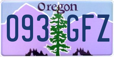 OR license plate 093GFZ