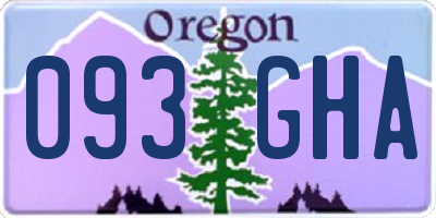 OR license plate 093GHA