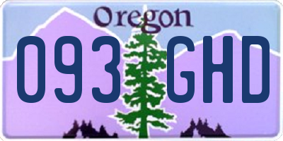 OR license plate 093GHD