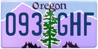 OR license plate 093GHF