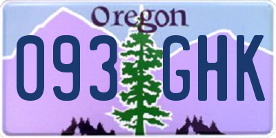 OR license plate 093GHK