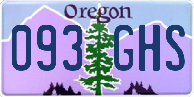OR license plate 093GHS