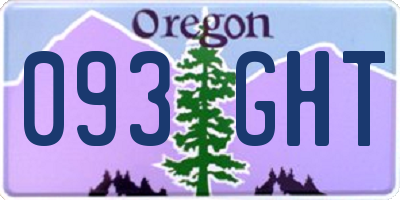 OR license plate 093GHT