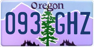 OR license plate 093GHZ