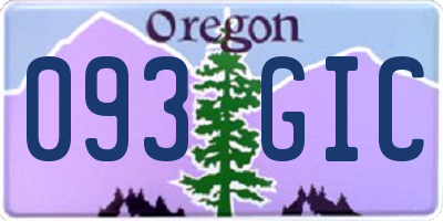OR license plate 093GIC