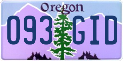 OR license plate 093GID