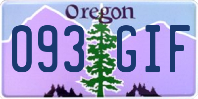 OR license plate 093GIF