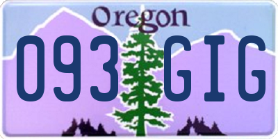 OR license plate 093GIG