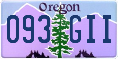 OR license plate 093GII