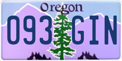 OR license plate 093GIN