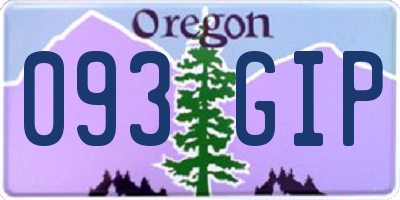 OR license plate 093GIP