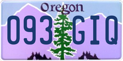 OR license plate 093GIQ