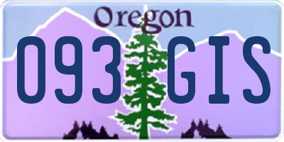 OR license plate 093GIS