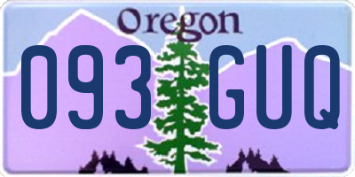 OR license plate 093GUQ