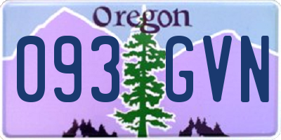 OR license plate 093GVN