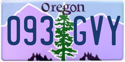 OR license plate 093GVY