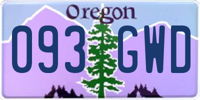 OR license plate 093GWD