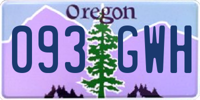 OR license plate 093GWH