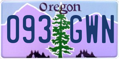 OR license plate 093GWN
