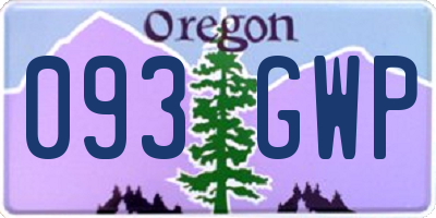 OR license plate 093GWP