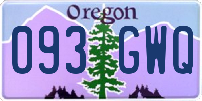 OR license plate 093GWQ