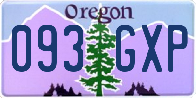 OR license plate 093GXP