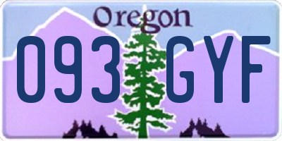 OR license plate 093GYF