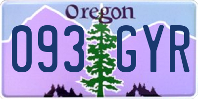 OR license plate 093GYR