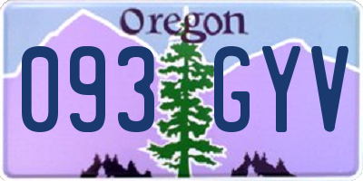 OR license plate 093GYV