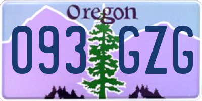 OR license plate 093GZG