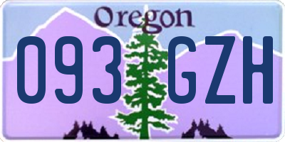 OR license plate 093GZH