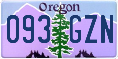 OR license plate 093GZN