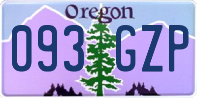 OR license plate 093GZP
