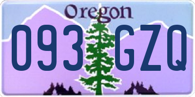 OR license plate 093GZQ