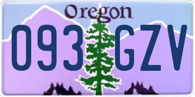 OR license plate 093GZV