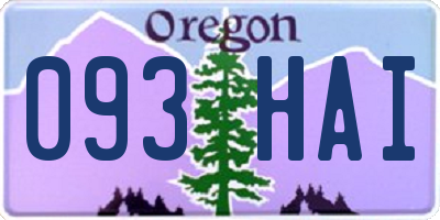 OR license plate 093HAI