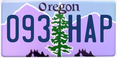 OR license plate 093HAP