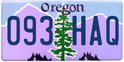 OR license plate 093HAQ